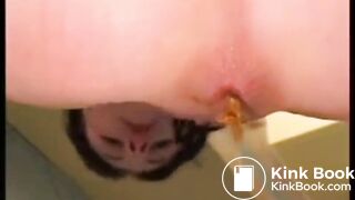 Naked Girl So Struggling To Shit Outside Pool