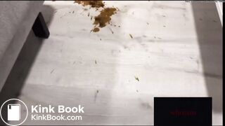 Woman shits on the floor