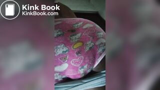 Sexy Black Teen Girl Quiet White Hello Kitty Panty Poop
