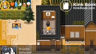 Two anime girls shit at an outhouse - video 2