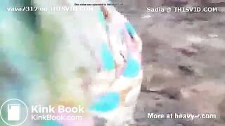 Desi aunty shitting in the open