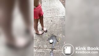 Public Pooping - Blonde poops in the park