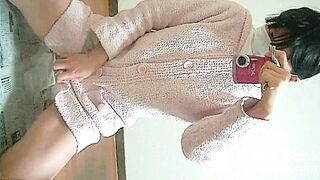 Japanese amateur natural shitting to container