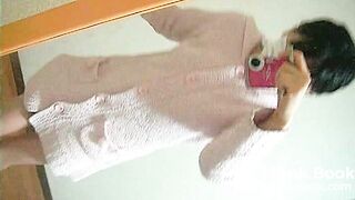 Japanese amateur natural shitting to container