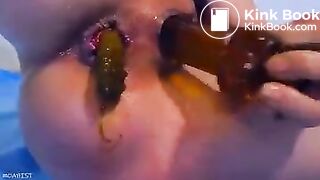 Blonde eat her own scat