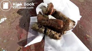 Russian girl pooping on a boat..