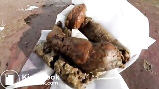 Russian girl pooping on a boat..