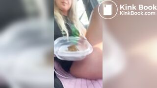 Blonde girl takes a huge shit - video 2