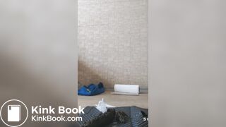 Pretty Russian girl taking a shit on the floor