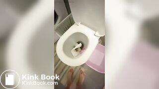 girl with nice ASS takes a big shit