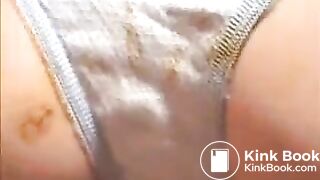 Putting panties back on after big shit