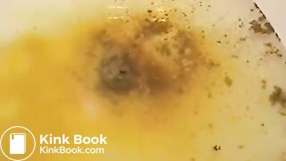 Girl shitting over bathtub