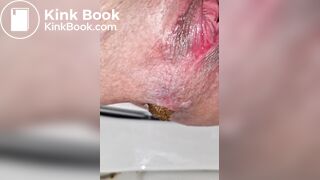 Groaning painful poop out