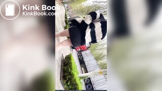 Clip of a girl who can't hold back, poop in stockings 1