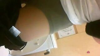 japanese girl try hard to poop