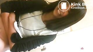 japanese girl try hard to poop