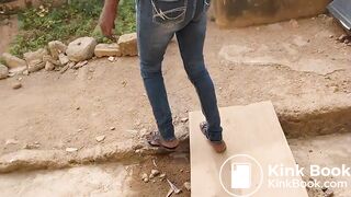 Ebony shitting in jeans then eats