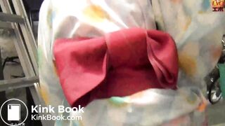 Japanese Girls in Yukata Pooping Outside (2/6)