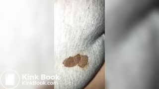 Amateur Milf sleeping scat in Panty with dry dirty sole