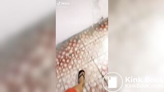 Cute tik tok girl pooping
