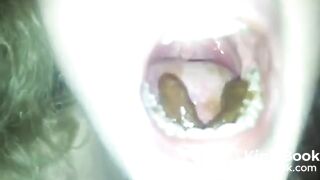 She eats a tiny turd..