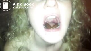 She eats a tiny turd..