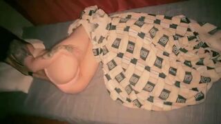 Making a mess in bed..