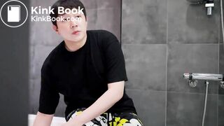 Sexy Asian woman in swimsuit diarrhea desperation