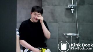 Sexy Asian woman in swimsuit diarrhea desperation