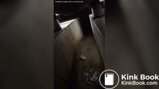 Chinese lady poops diarrhea in hurry at dinner time.