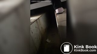 Chinese lady poops diarrhea in hurry at dinner time.