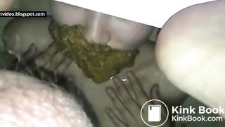 Asian girl eats guys shit