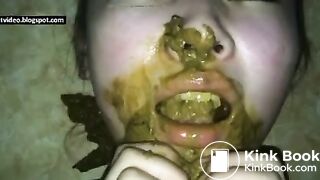 Asian girl eats guys shit