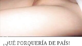 Hairy playing with her bush