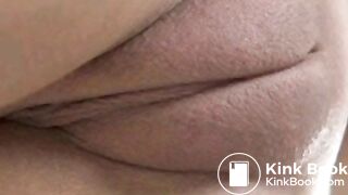 Hairy playing with her bush