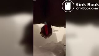 Shy ebony anal play and shit