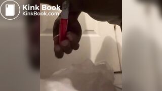 Shy ebony anal play and shit