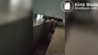 Chinese lady poops diarrhea in public toilet