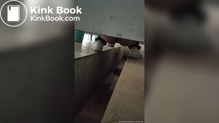 Chinese lady poops diarrhea in public toilet