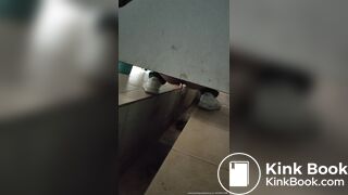 Chinese lady poops diarrhea in public toilet