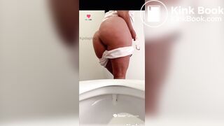 Big ass Latina shitting big load in toilet