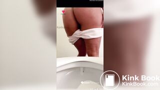 Big ass Latina shitting big load in toilet