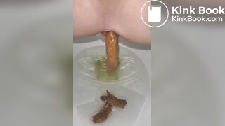 Pooping the toilet