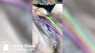 Latina fucks her ass with multicolour dildo (2)