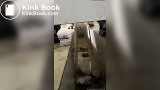 Diarrhea pooping in Chinese female toilet