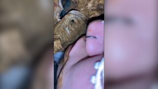 Scat swallows from Porta potty