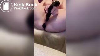 Girl masturbating with a buttplug shits when she cums