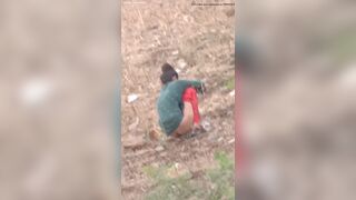 Village girl outdoor shitting video