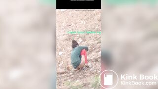 Village girl outdoor shitting video