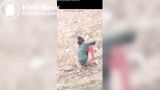 Village girl outdoor shitting video